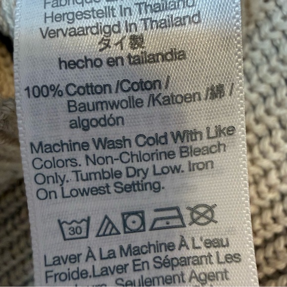 Madewell Ribbed Polo Cardigan in Oatmeal Tan Button Up With Pockets Size Medium - Picture 4 of 5